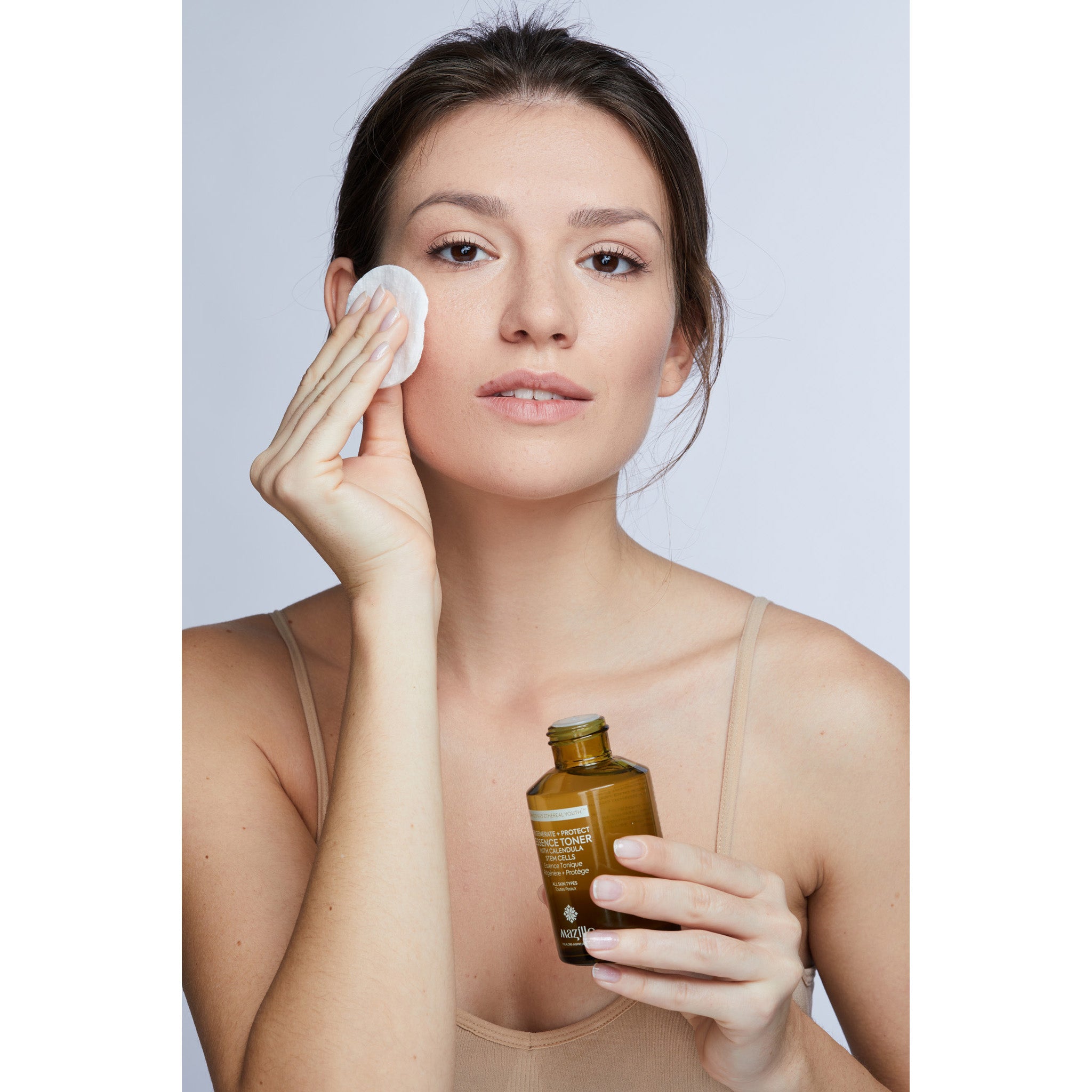 Samodiva’s Ethereal Youth Regenerate+Protect Essence Toner Model Application