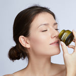 Samodiva’s Ethereal Youth Purify+Nourish Face Mask Model Smelling